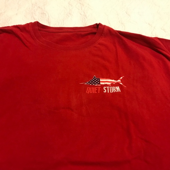 Red unisex Quiet Storm, Ocean City, MD short-sleeved t-shirt with flag fish (3X) - Picture 8 of 10